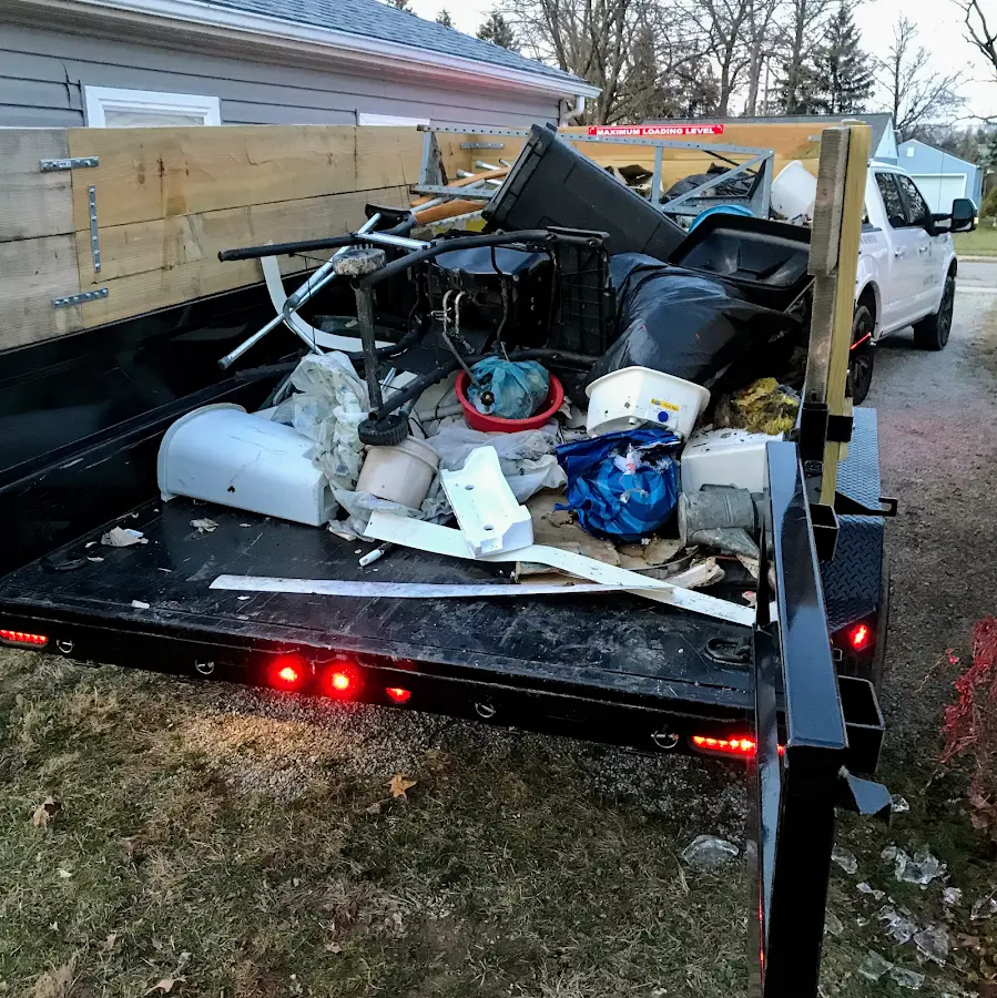 Roll-off dumpster delivered to a residential driveway in Denville