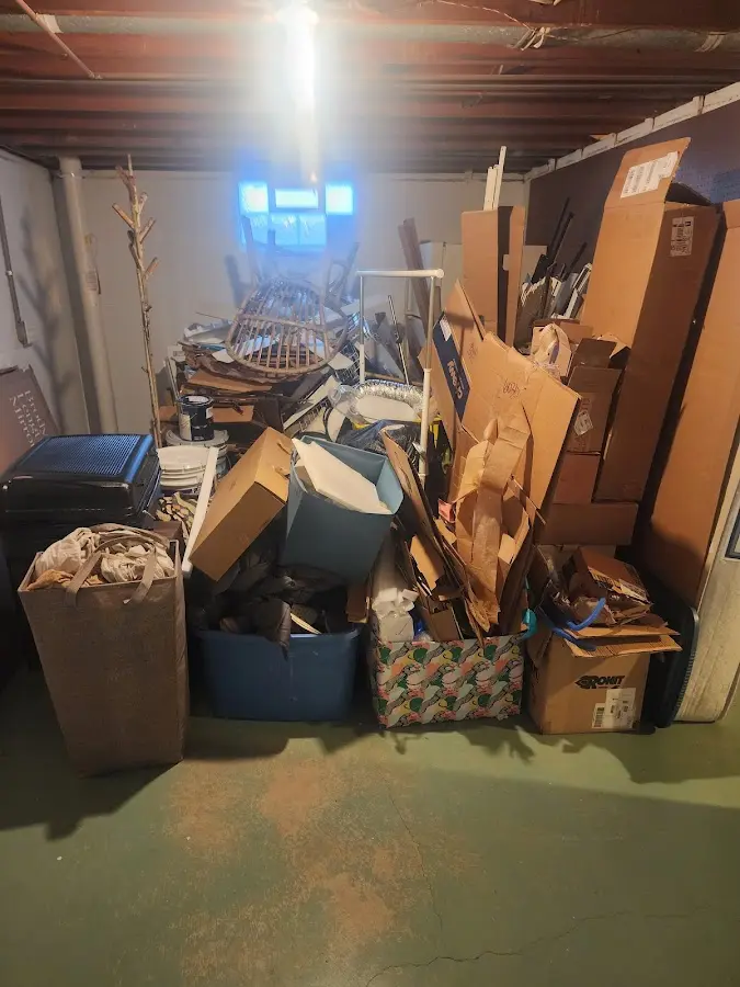 Roll-off dumpster container at job site for Concrete Dumpster Rental in Denville